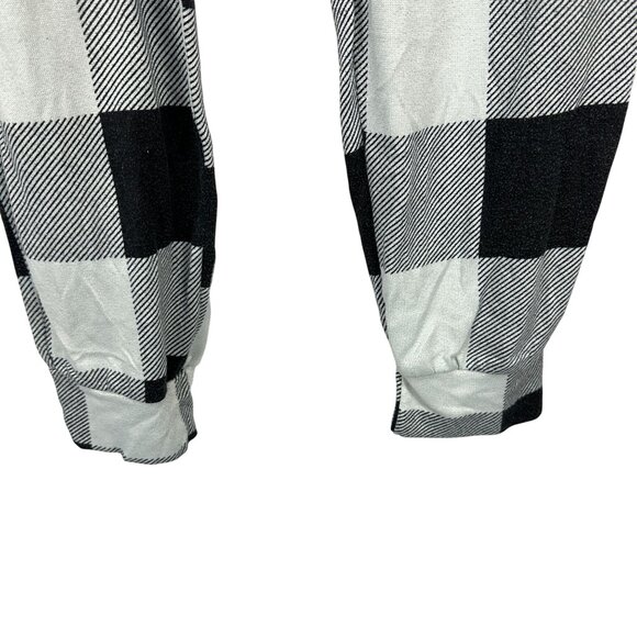 Buffalo Plaid Pajama Pants M Sleepwear Black White Checkered Drawstring Waist - Picture 3 of 10